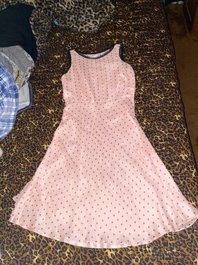 Chadwicks Pink Dress with Black Polka Dots